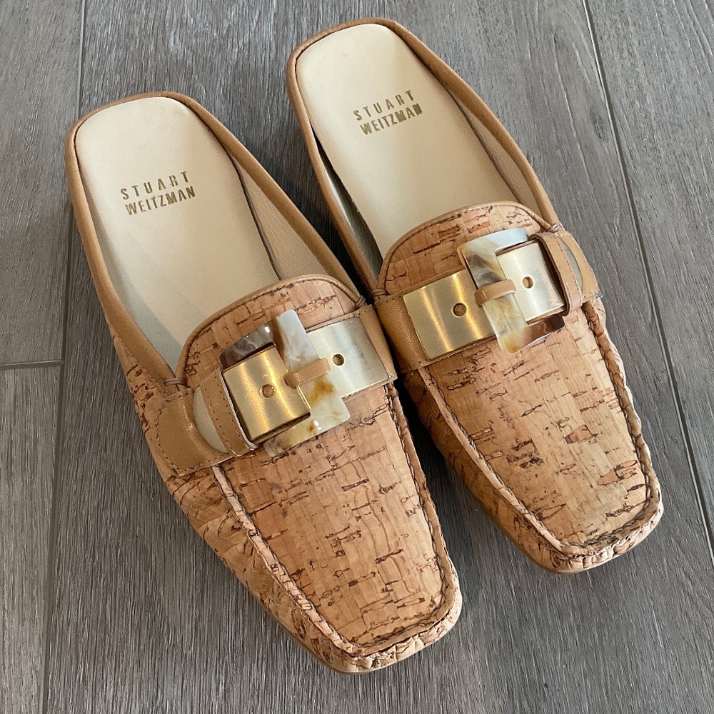 STUART WEITZMAN Cork Mules Size 6 Excellent Like New Condition